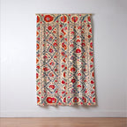 Kermina Suzani Uzbekistan Floral Embroidery Print Window Curtain Gallery Image 3