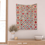 Kermina Suzani Uzbekistan Floral Embroidery Print Wall Tapestry Gallery Image 2