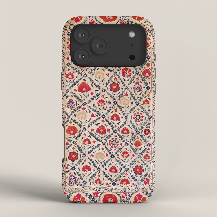 Kermina Suzani Uzbekistan Floral Embroidery Print iPhone Case Gallery Image 4