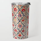 Kermina Suzani Uzbekistan Floral Embroidery Print Travel Mug Gallery Image 2