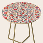 Kermina Suzani Uzbekistan Floral Embroidery Print Side Table Gallery Image 2
