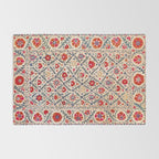 Kermina Suzani Uzbekistan Floral Embroidery Print Rug Gallery Image 2