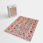 Kermina Suzani Uzbekistan Floral Embroidery Print Jigsaw Puzzle Gallery Image 2