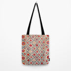 Kermina Suzani Uzbekistan Floral Embroidery Print Tote Bag Gallery Image 2