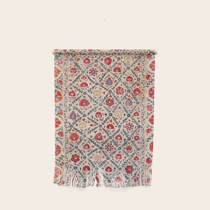 Kermina Suzani Uzbekistan Floral Embroidery Print Wall Hanging Gallery Image 1