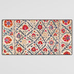 Kermina Suzani Uzbekistan Floral Embroidery Print Desk Mat Gallery Image 3