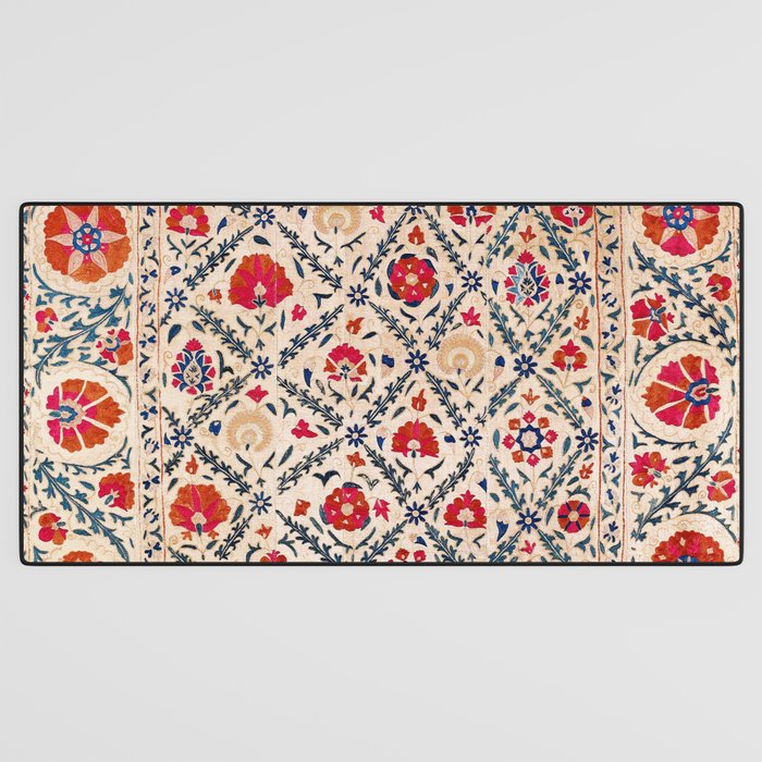 Kermina Suzani Uzbekistan Floral Embroidery Print Desk Mat Gallery Image 3