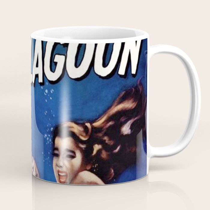 Vintage Creature from the Black Lagoon horror movie lobby theatrical poster card No. 1 blue Coffee Mug Gallery Image 1