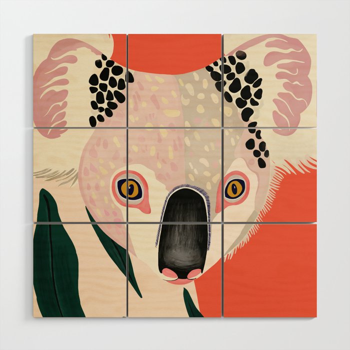 Koala Portrait Wood Wall Art Gallery Image 1
