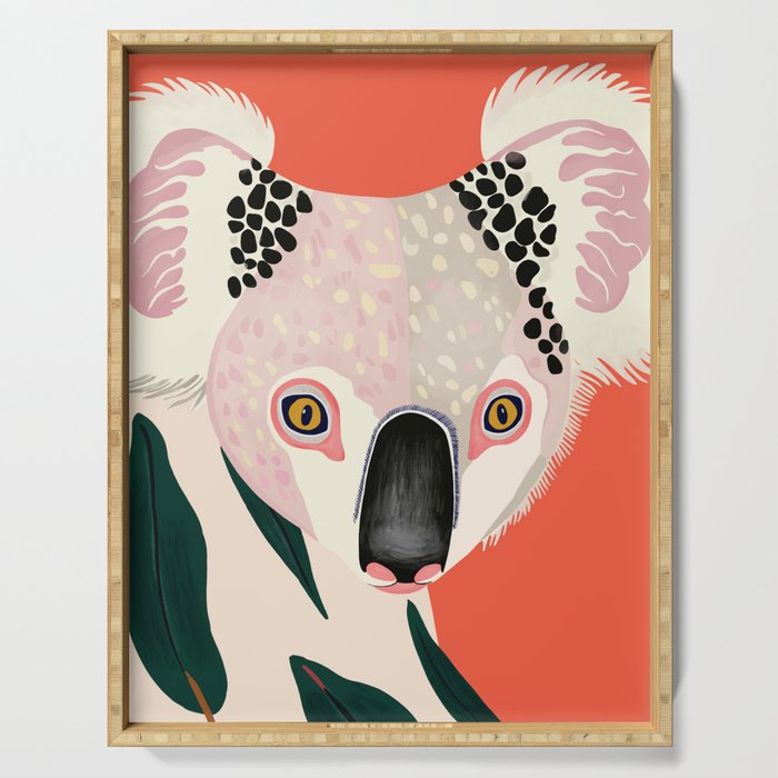 Koala Portrait Serving Tray Gallery Image 1