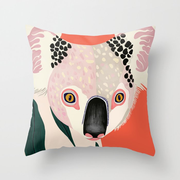 Koala Portrait Throw Pillow Gallery Image 6