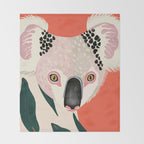 Koala Portrait Throw Blanket Gallery Image 2