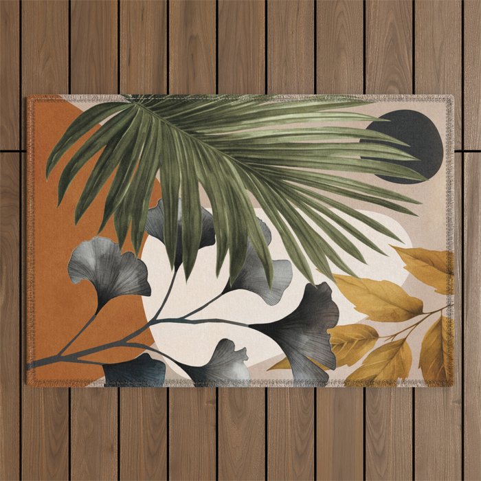 Abstract Tropical Art 17 Outdoor Rug Gallery Image 1