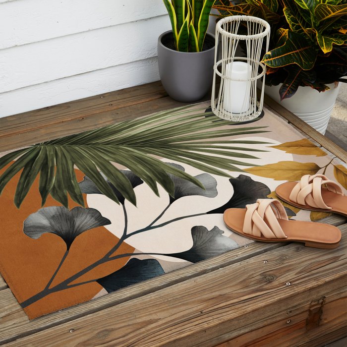 Abstract Tropical Art 17 Outdoor Rug Gallery Image 2