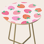 Strawberry Toss on Checks - Pink and Green Side Table Gallery Image 2