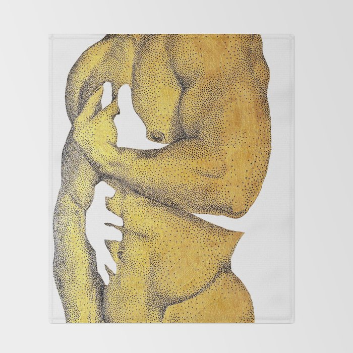 Echoes - NOODOOD painting (gold doesn't print shiny) Throw Blanket Gallery Image 2