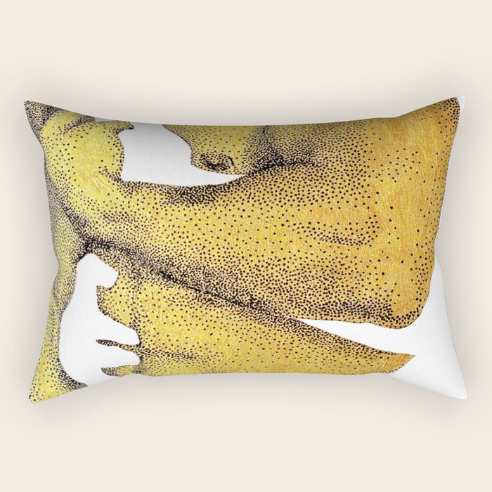 Echoes - NOODOOD painting (gold doesn't print shiny) Rectangular Pillow Gallery Image 1