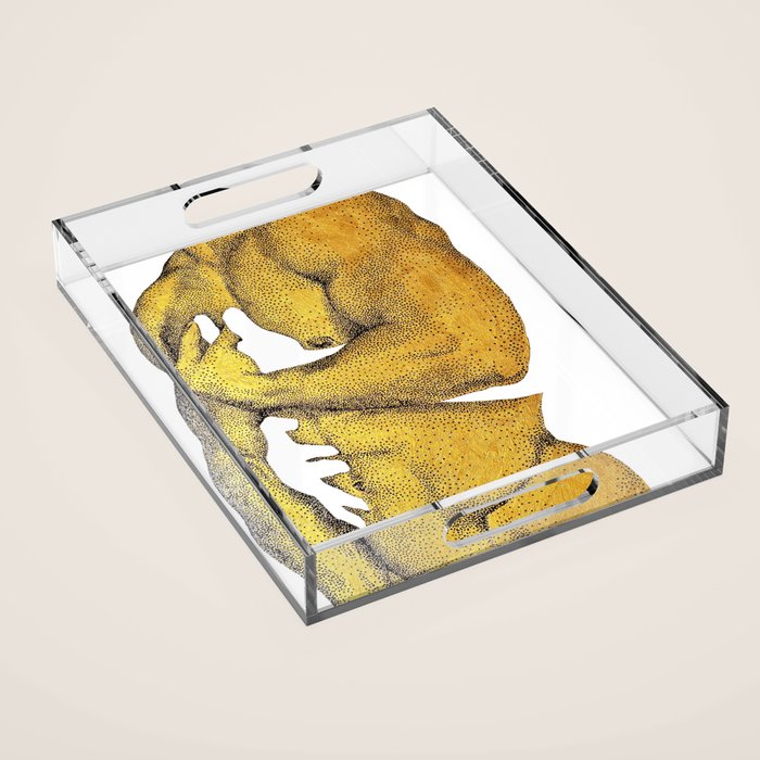 Echoes - NOODOOD painting (gold doesn't print shiny) Acrylic Tray Gallery Image 1