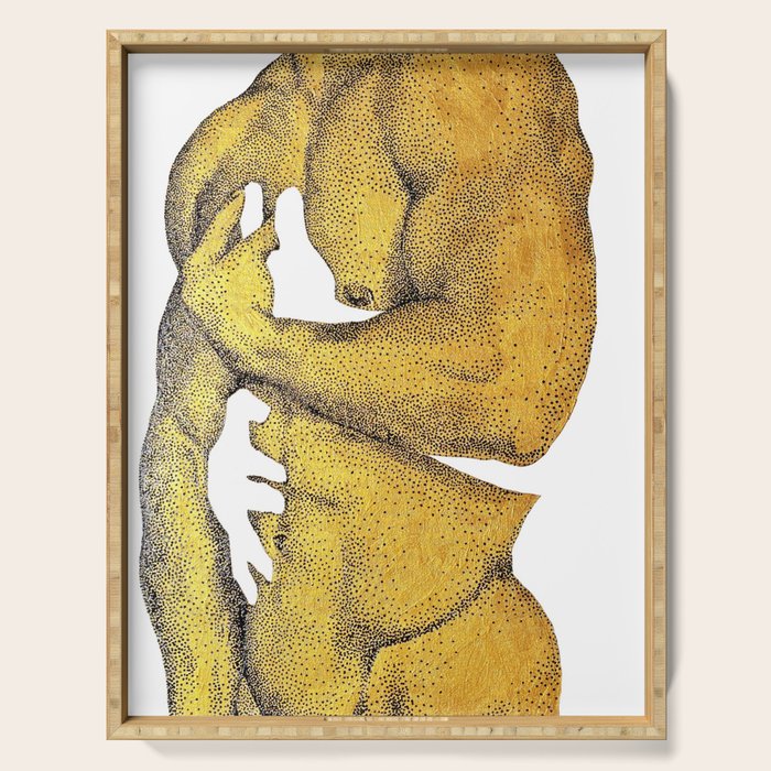 Echoes - NOODOOD painting (gold doesn't print shiny) Serving Tray Gallery Image 1
