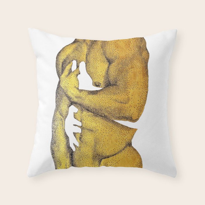 Echoes - NOODOOD painting (gold doesn't print shiny) Throw Pillow Gallery Image 6