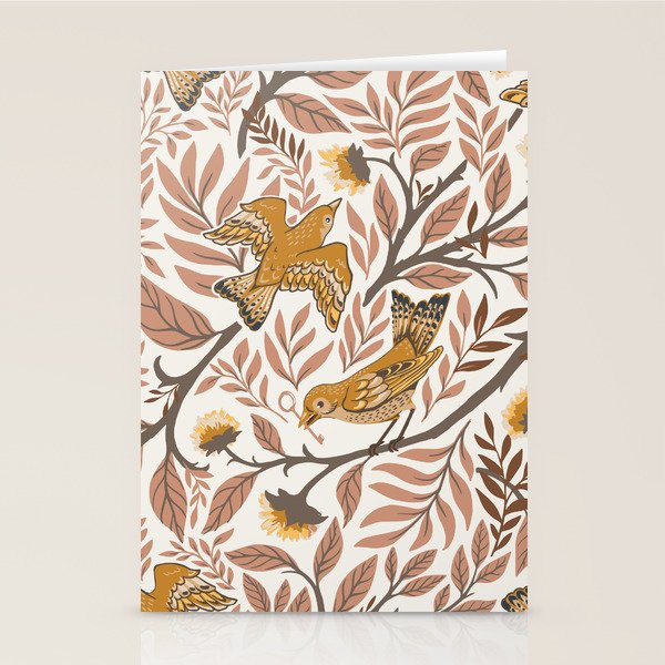 Secret Garden Birds - Neutral  Stationery Card Gallery Image 2
