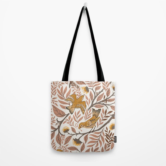 Secret Garden Birds - Neutral  Tote Bag Gallery Image 2