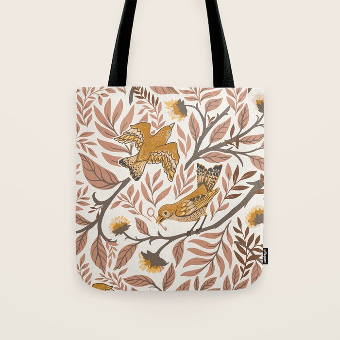 Secret Garden Birds - Neutral  Tote Bag Gallery Image 1