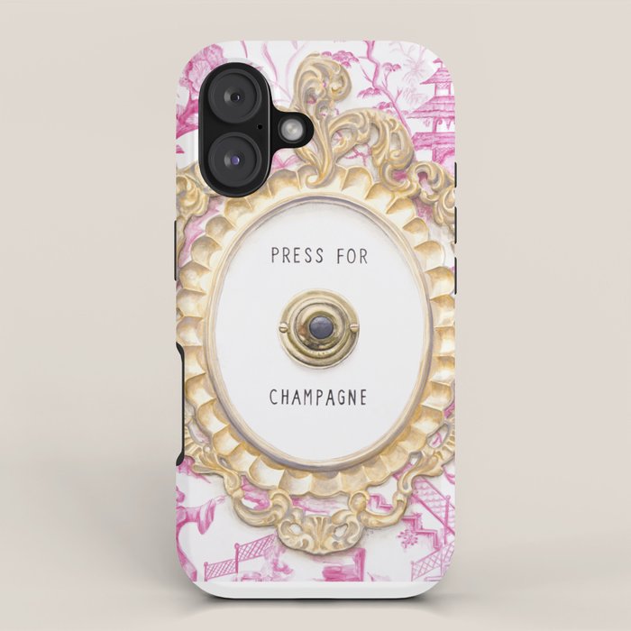 Press For Champagne- in The Pink Pagoda iPhone Case Gallery Image 1