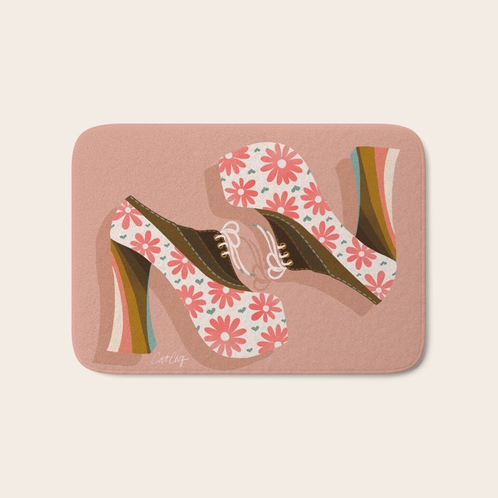 Disco Platforms - Blush & White Bath Mat Gallery Image 1
