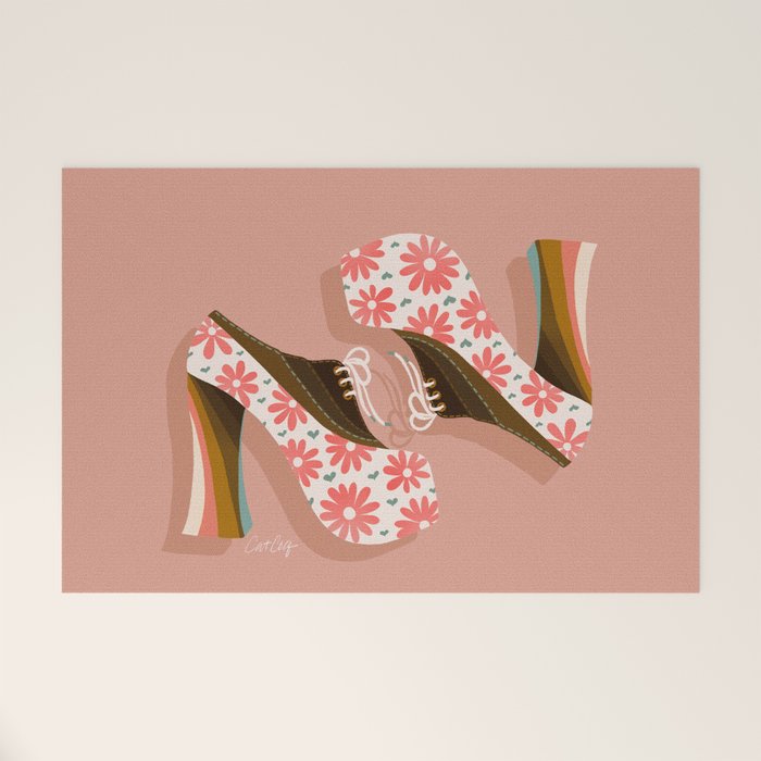 Disco Platforms - Blush & White Welcome Mat Gallery Image 1