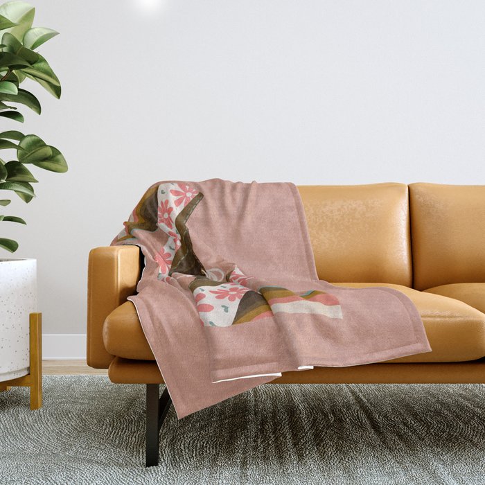 Disco Platforms - Blush & White Throw Blanket Gallery Image 1