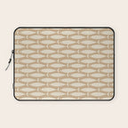 Coastal Neutral Mid Century Modern Fish Minimalist Beige Scandi Pattern Laptop Sleeve Gallery Image 1