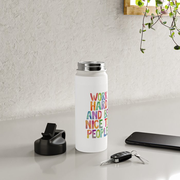 Work Hard and Be Nice to People Water Bottle Gallery Image 4