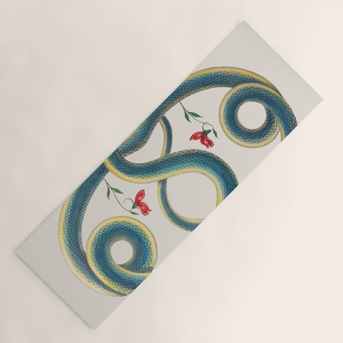 Albertus Seba Snakes Flowers Engraving Yoga Mat Gallery Image 1