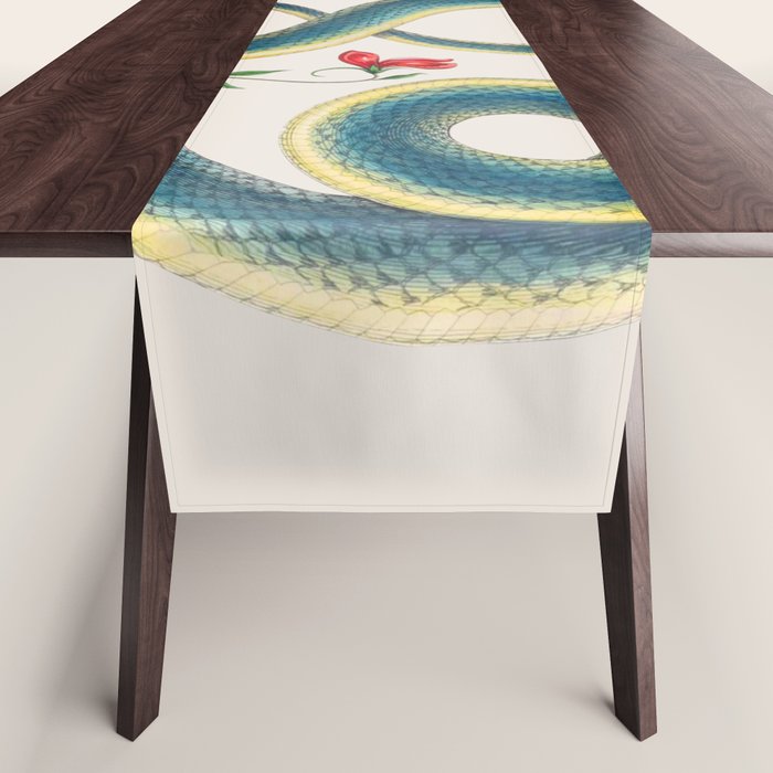 Albertus Seba Snakes Flowers Engraving Table Runner Gallery Image 1