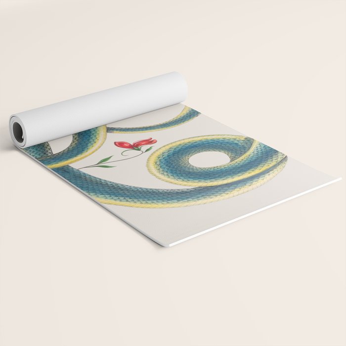 Albertus Seba Snakes Flowers Engraving Yoga Mat Gallery Image 2