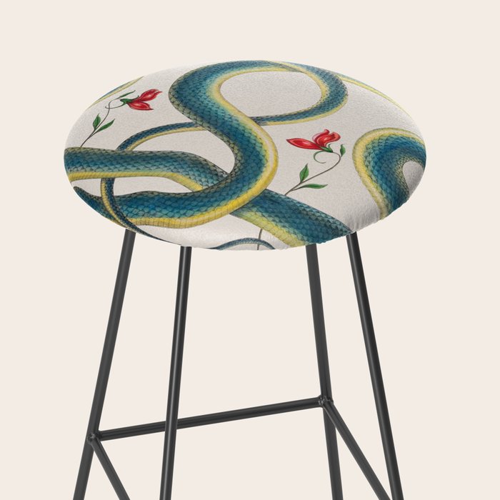 Albertus Seba Snakes Flowers Engraving Stool Gallery Image 2