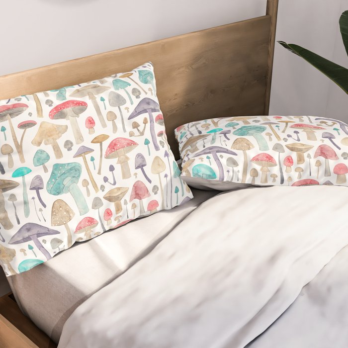 Toadstools and Mushrooms Pillow Sham Gallery Image 2
