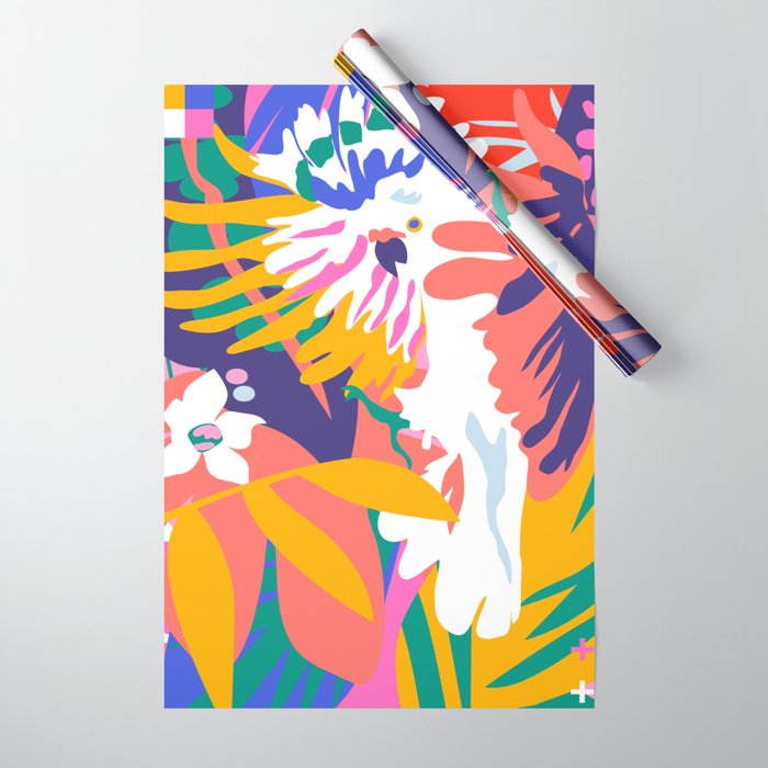 cockatoo tropic shift Wrapping Paper Gallery Image 1