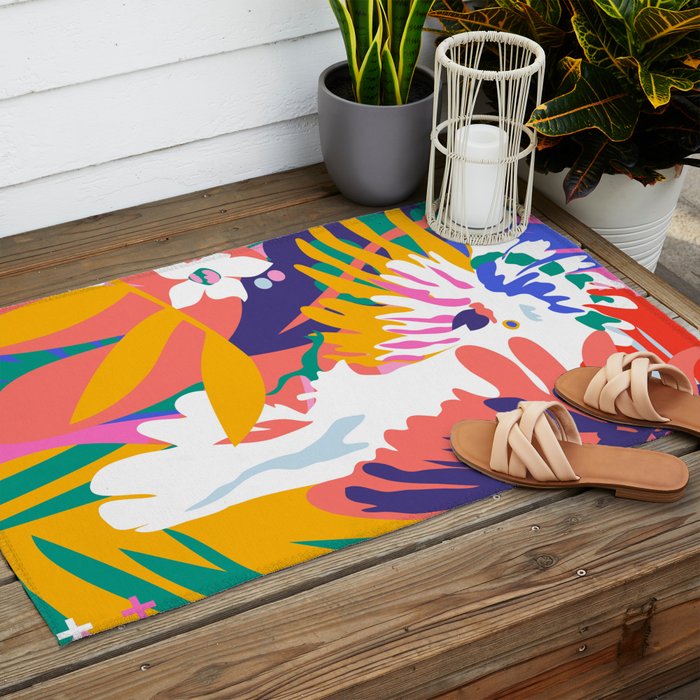 cockatoo tropic shift Outdoor Rug Gallery Image 2