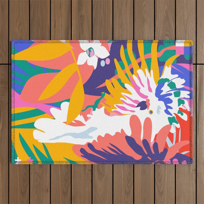 cockatoo tropic shift Outdoor Rug Gallery Image 1