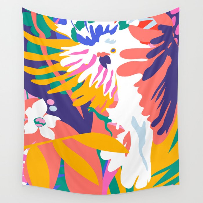 cockatoo tropic shift Wall Tapestry Gallery Image 4