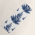 Christmas Trees and Snow, Blue and White Yoga Mat Gallery Image 1