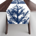 Christmas Trees and Snow, Blue and White Table Runner Gallery Image 1