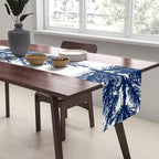 Christmas Trees and Snow, Blue and White Table Runner Gallery Image 2