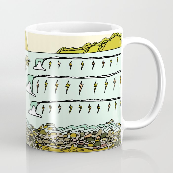 point breaks in paradise // retro surf art by surfy birdy Coffee Mug Gallery Image 1