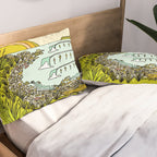 point breaks in paradise // retro surf art by surfy birdy Pillow Sham Gallery Image 2