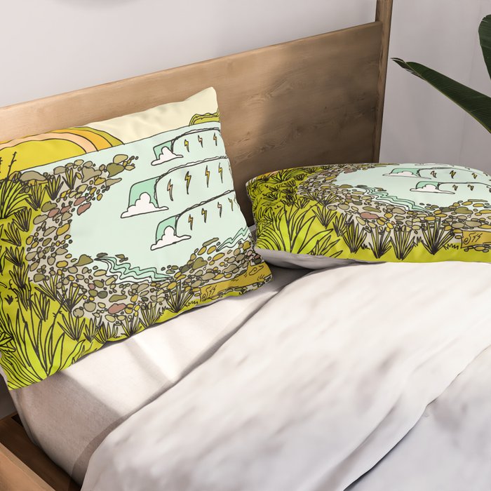 point breaks in paradise // retro surf art by surfy birdy Pillow Sham Gallery Image 2