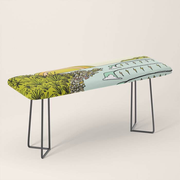 point breaks in paradise // retro surf art by surfy birdy Bench Gallery Image 1