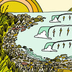 point breaks in paradise // retro surf art by surfy birdy Coffee Mug Gallery Image 2